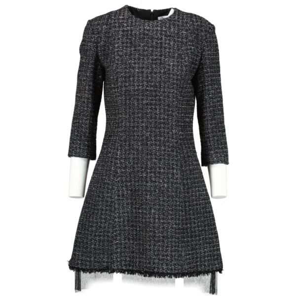 Christian Dior Black Tweed Dress - Size 38 
