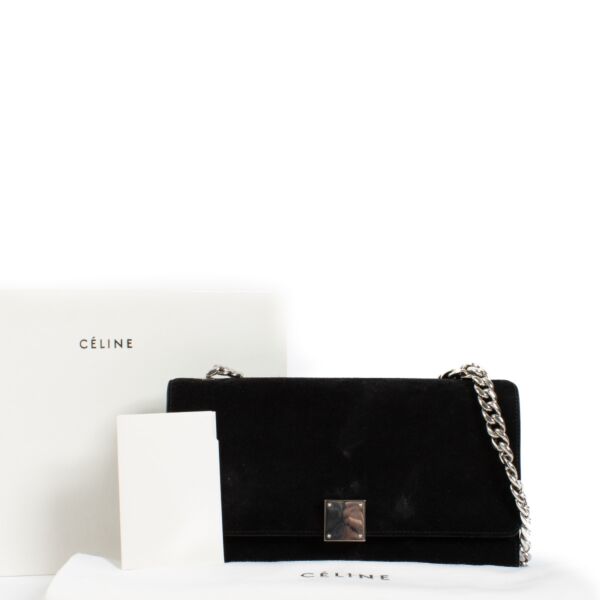 Celine Black Suede Small Case Bag