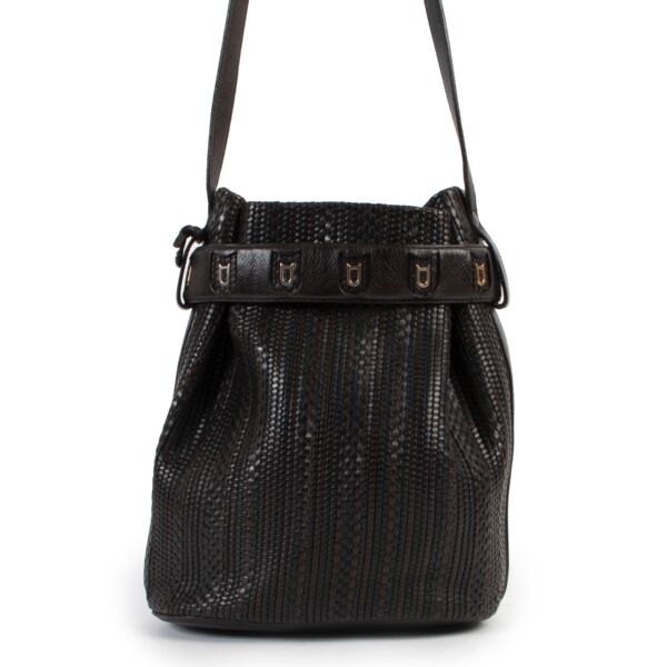 Delvaux Brown Toile De Cuir Calicot Bucket Bag