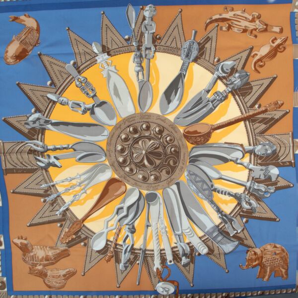Hermès Cuillers D'Afrique Silk Scarf