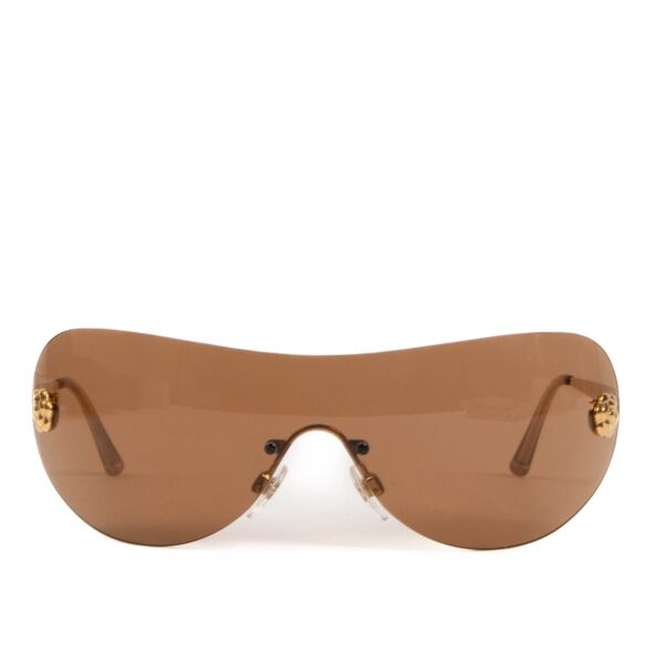 shop safe online at Labellov these 100% authentic second hand Chanel Brown 4086 Camellia Sunglasses