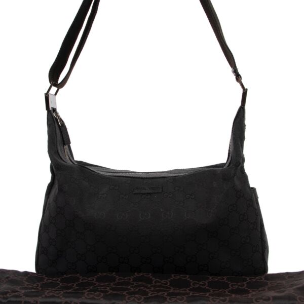 Gucci Black Monogram Canvas Crossbody 