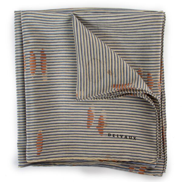 Delvaux Blue/White Multicolor Striped Scarf