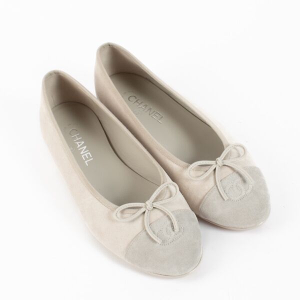 Chanel Grey Suede Ballerinas - Size 40 1/2