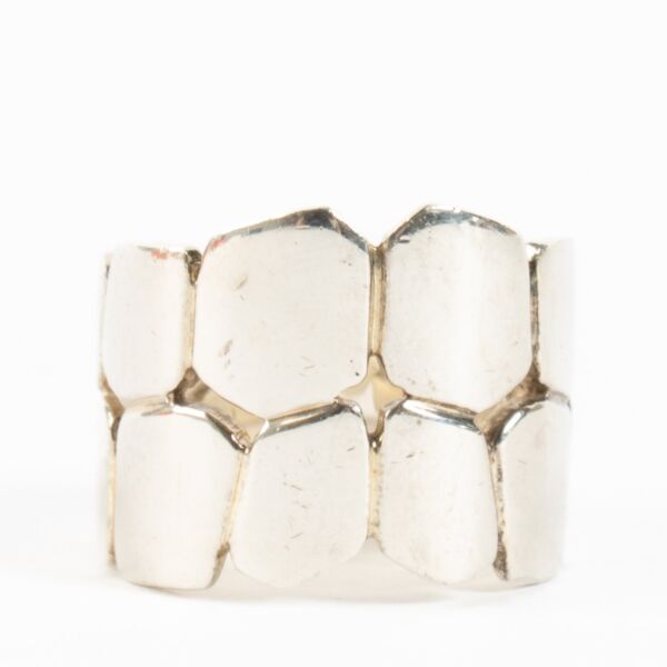 Hermès Sterling Silver Niloticus Eclat Ring - Size 58