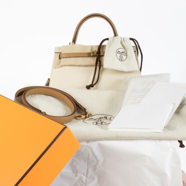 Hermès HSS Kelly 25 Craie/Biscuit Epsom GHW