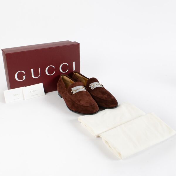Gucci Brown Jordaan Loafers - Size 41