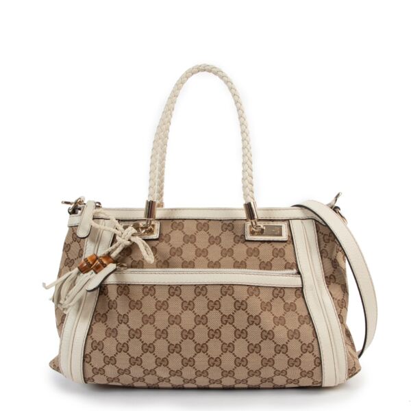 Gucci Monogram Bamboo Shoulder Bag