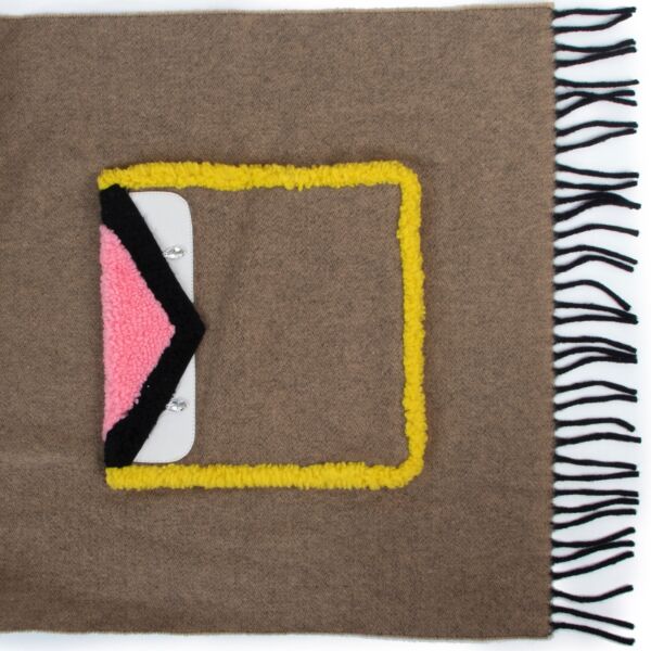 Fendi Shearling Leather-Trimmed Fringed Wool-Cashmere Blend Scarf