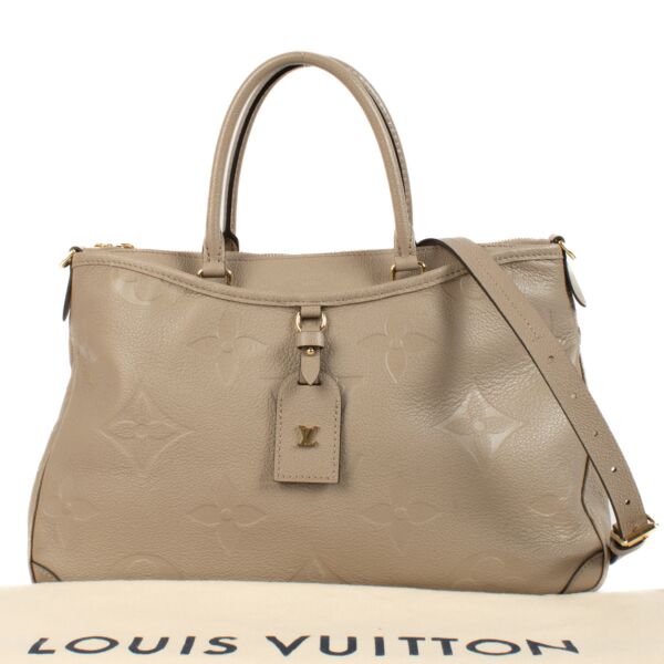 Louis Vuitton Taupe Trianon MM Monogram Empreinte Leather Bag