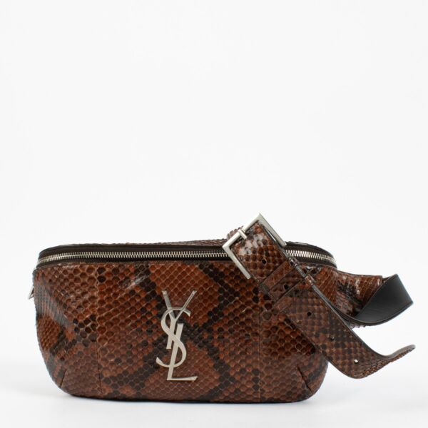 Saint Laurent Brown Python Belt Bag
