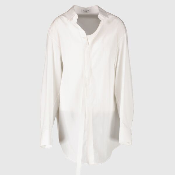 Alaïa White Masculine Loose Shirt - Size FR40