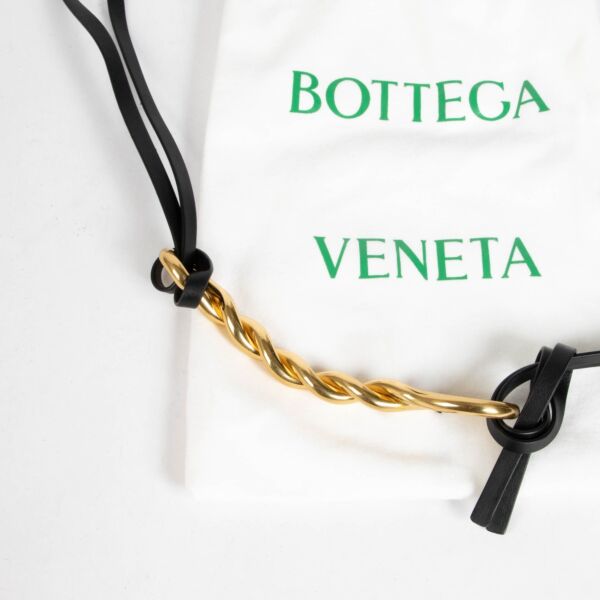 Bottega Veneta Black Calfskin Double Strap Belt