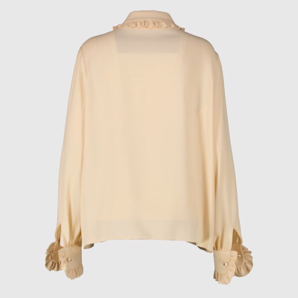 Celine Beige Ruffle Blouse Short - size 42