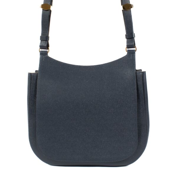 The Row Blue Leather Haunting 11 Saddle Bag