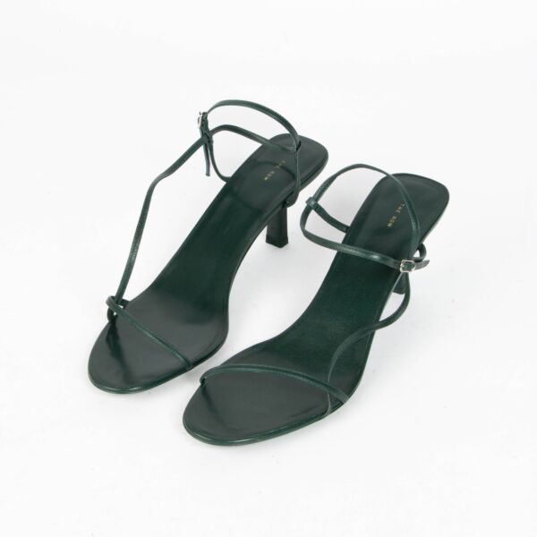 The Row Green Kid Leather Bare Sandal- Size 42