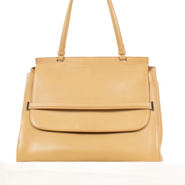 The Row 14 Beige Leather Top Handle Bag