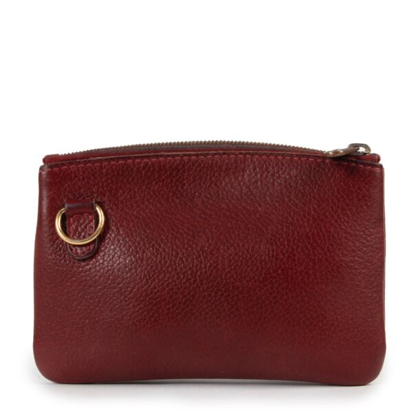 Delvaux Burgundy Leather Pouch