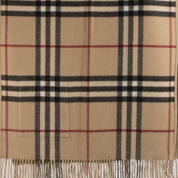Burberry Reversible Check Scarf with Pockets