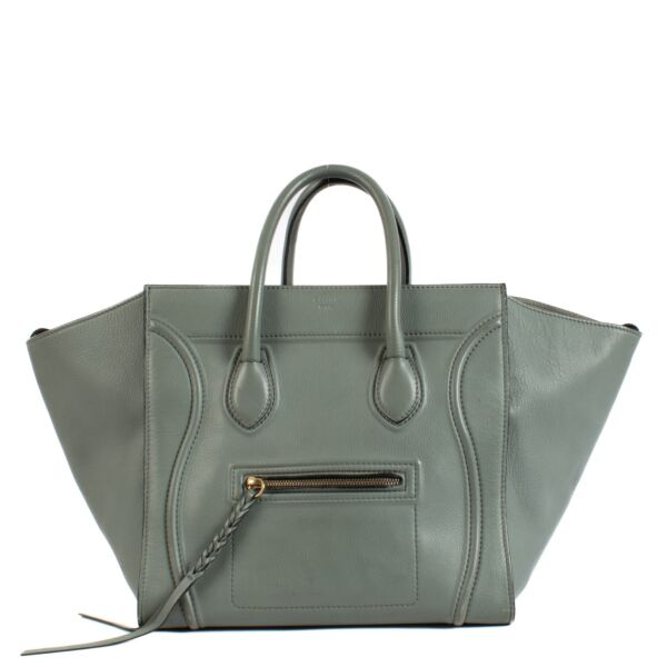 Shop safe online at Labellov in Antwerp, Brussels and Knokke this 100% authentic second hand Celine Teal Luggage Phantom Bag
