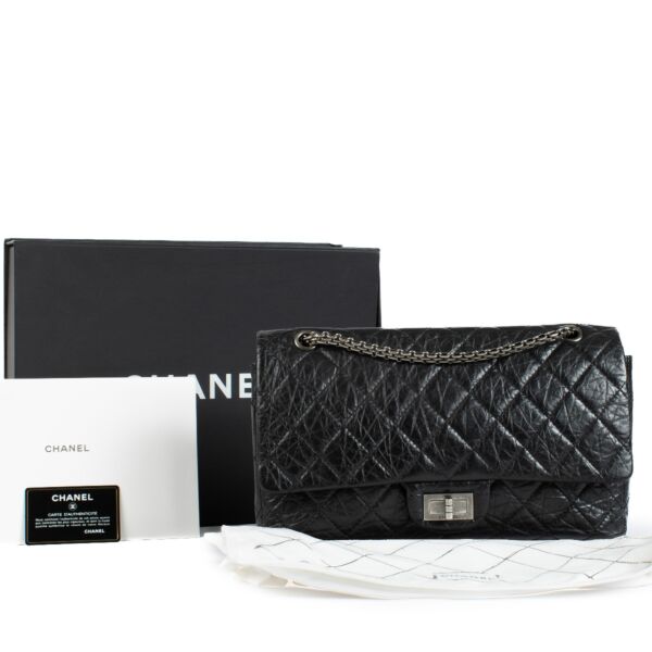 Chanel Black Aged Calfskin Maxi Reissue 2.55 Bag