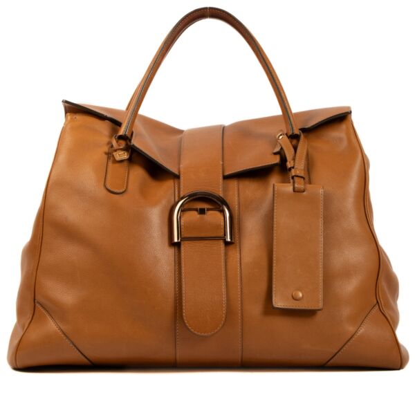 Sell Delvaux Ostrich Tempete GM Tote Bag - Brown