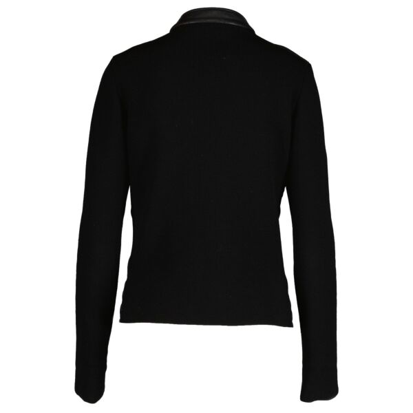 Gucci Black Leather Knit Jacket - Size S/M