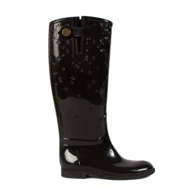 shop 100% authentic second hand Louis Vuitton Black Monogram Drop Rain Boot on Labellov.com