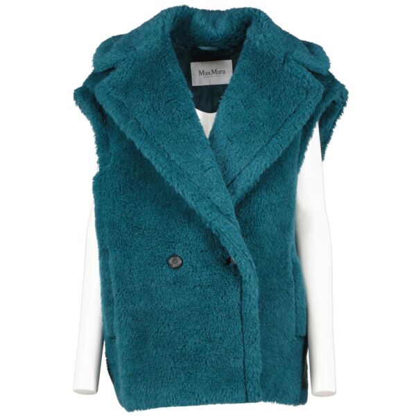 Max Mara Blue Alpaca/Wool Libano Teddy Vest - Size S