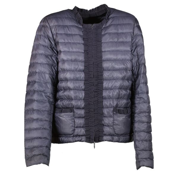 authentic second hand Moncler blue Lightweight Down Jacket - Size 4 on Labellov.com