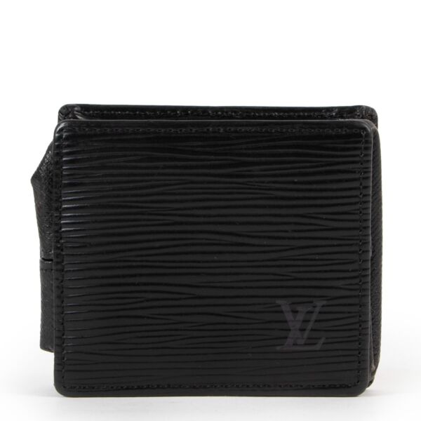 Shop authentic second hand designer fashion Louis Vuitton Vintage Black Epi Leather Coin Purse at Labellov.