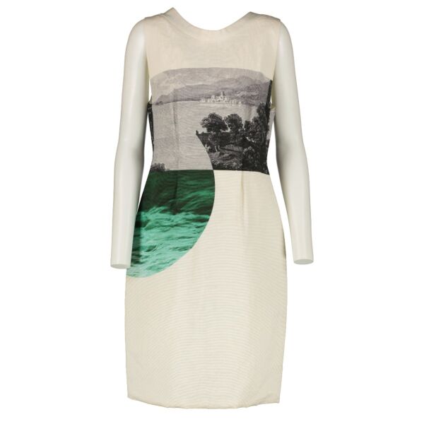 Dries Van Noten James Reeve Ecru Printed Dress