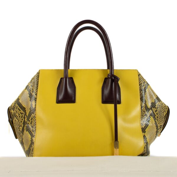 Stella McCartney Yellow Faux Leather Cavendish Top Handle Bag