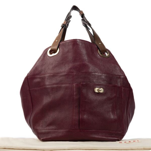 Marni Purple Leather Shoulder Bag