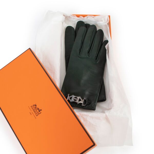 Hermès Vintage Green Lambskin Gloves - Size 7