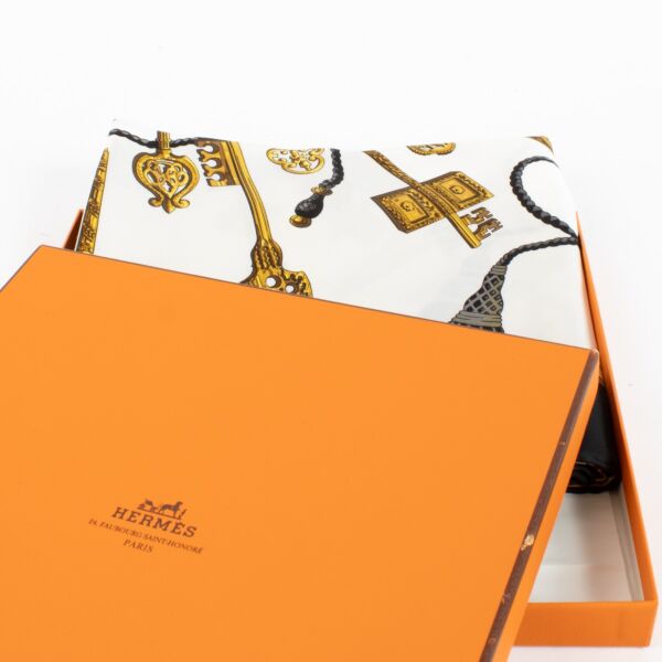 Hermès Carré 90 20th Century Les Clés Silk Scarf