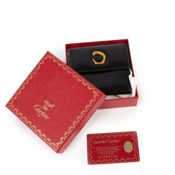 Must de Cartier Black Leather Le Panthère de Cartier Wallet 