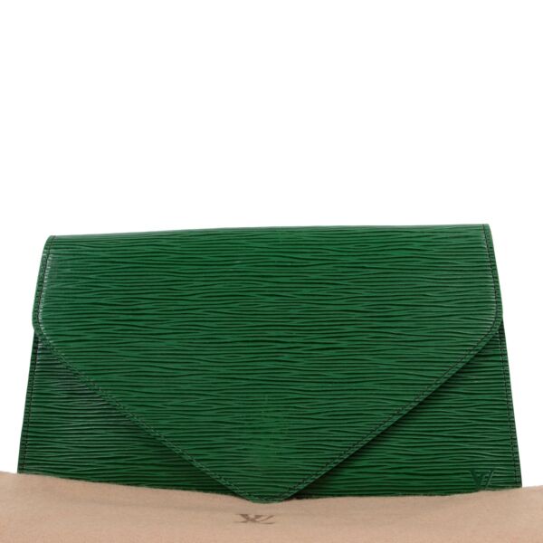 Louis Vuitton Green Art Deco Epi Leather Clutch