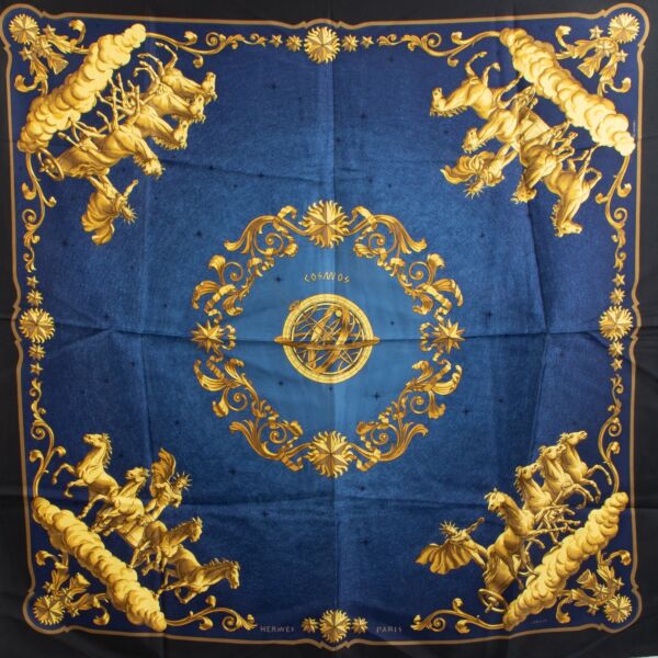 Hermès Blue Cosmos Silk Scarf
