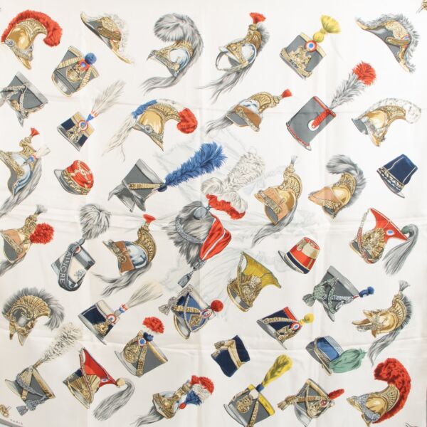 Hermès Light Grey &#039;Aincre&#039; Carré 90 Silk Scarf