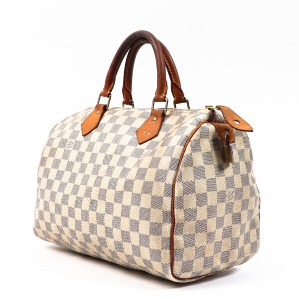 Louis Vuitton Damier Azur Speedy 30 Top Handle Bag