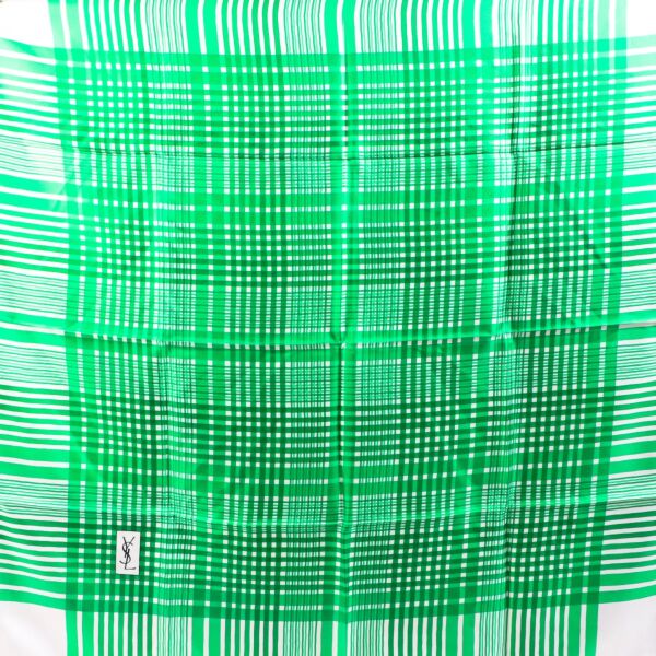 Yves Saint Laurent Vintage Carré Green Silk Scarf