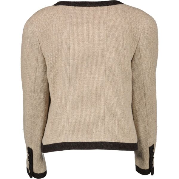 Chanel Autumn 1996 Beige Tweed Jacket - Size FR42