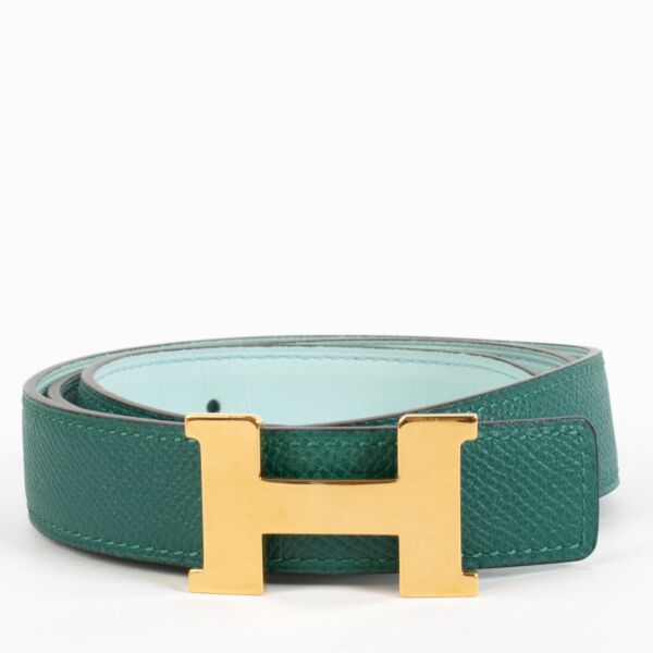 Hermès Blue & Green Constance Belt - size 75