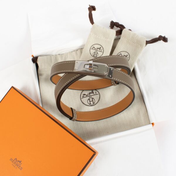Hermès Kelly 18 Etoupe Epsom Belt PHW 