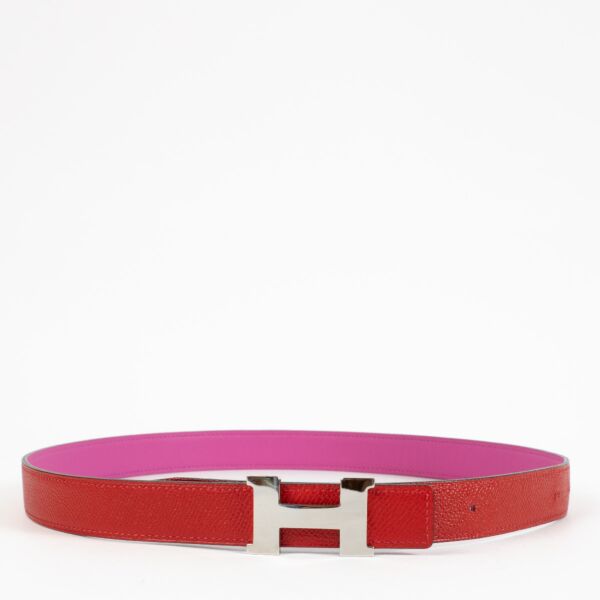 Hermès  Constance Belt Magnolia & Rouge Casaque - size 80