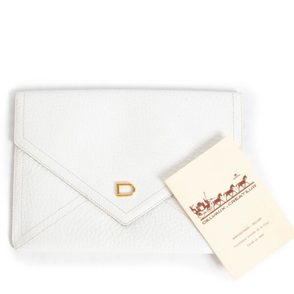 Delvaux White Leather Barrette Clutch