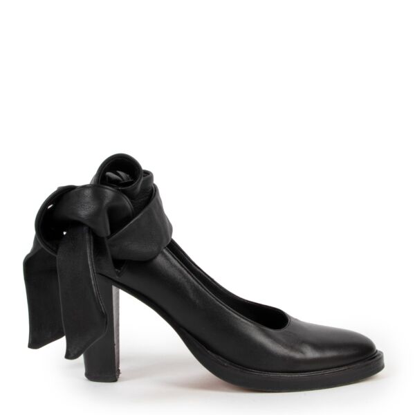 A.F. Vandevorst Black Leather Strap Heels - Size 37.5