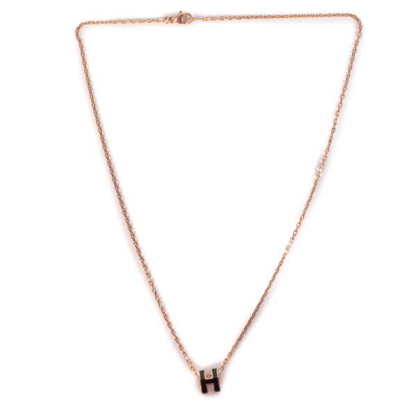 Hermès Black Mini Pop H Necklace