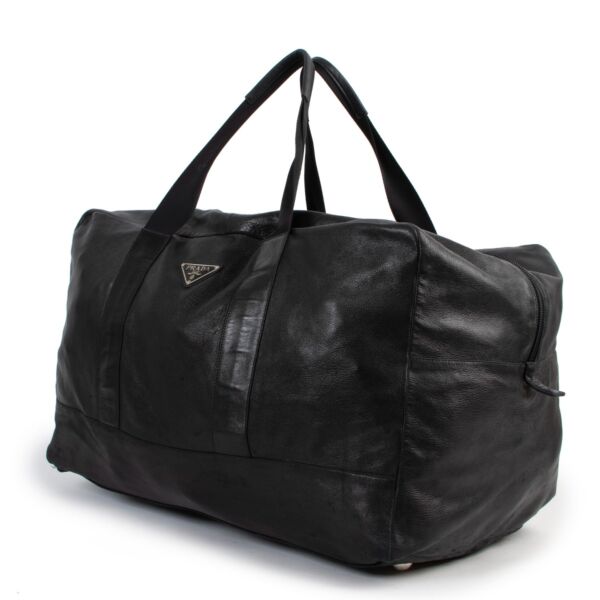 Prada XL Black Lambskin Duffle Bag